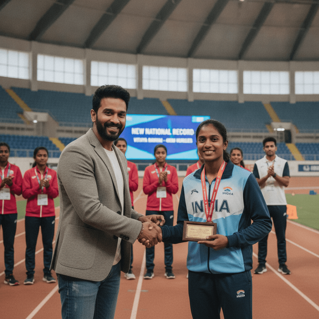 Dhanush meets Asian Games star Vithya Ramraj after she breaks 42-year record of PT Usha: See photos