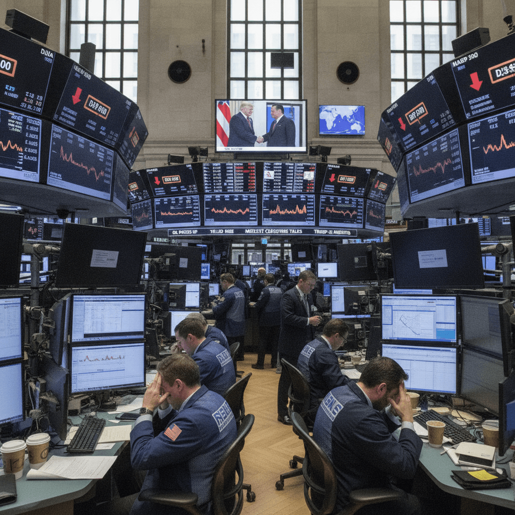 US stocks: US stocks fall as oil prices, yields tick up; traders assess Mideast talks, Trump-Xi meet 