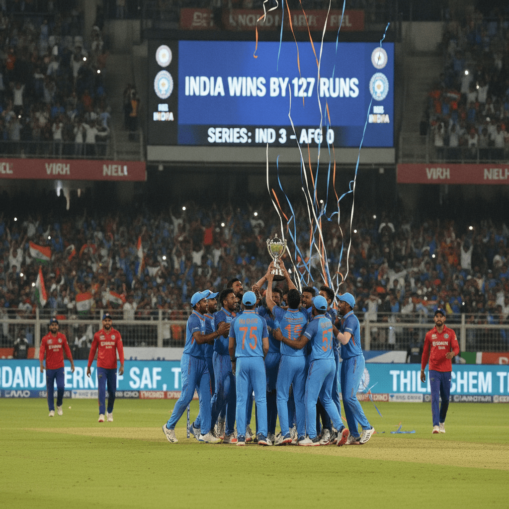 India vs Afghanistan 3rd T20: IND beat AFG by 127 runs and win series 3-0 in New Delhi