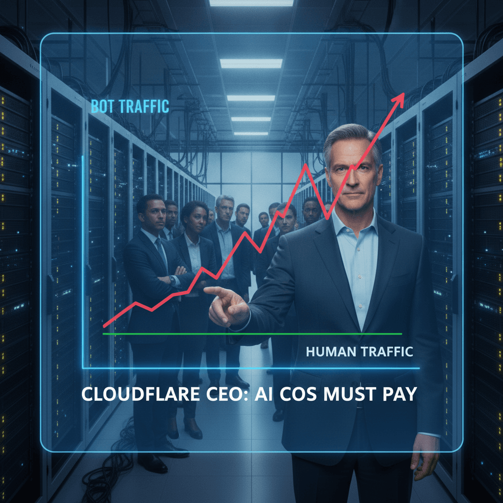 Bots now outnumber human traffic on the web. Cloudflare’s CEO wants AI companies to pay for it